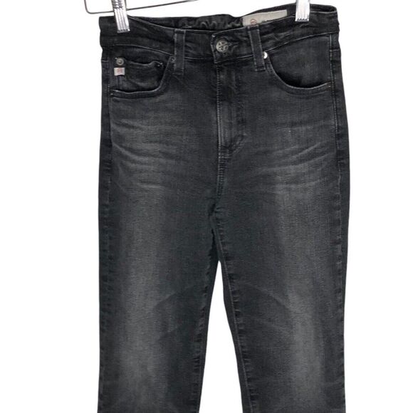 AG Adriano Goldschmied 23 Saige High Rise Straight Jeans 10 Year Bonfire Black - Picture 4 of 12